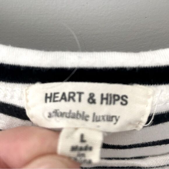 Striped T-Shirt Dress Women's M/L Cotton Stretch Basic Travel Academia Preppy - Picture 6 of 11